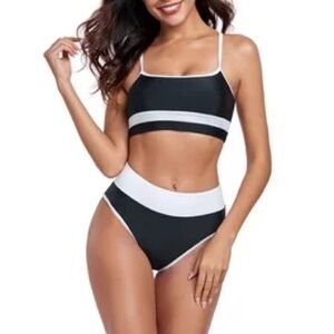 Black and White Swimwear Set